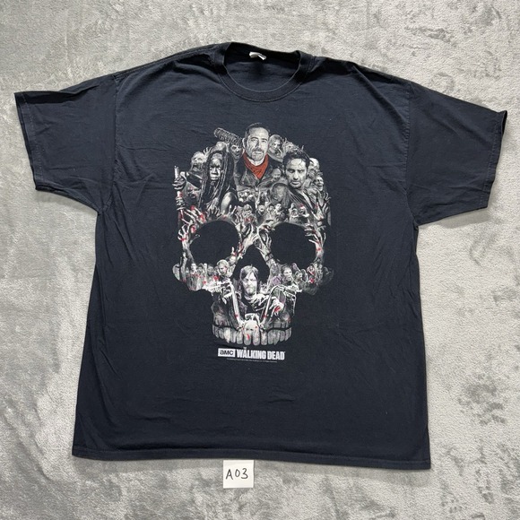 Fruit of the Loom Other - AMC The Walking Dead 2016 Of Skull Montage Us Promo TV Show Rare T Shirt 2XL